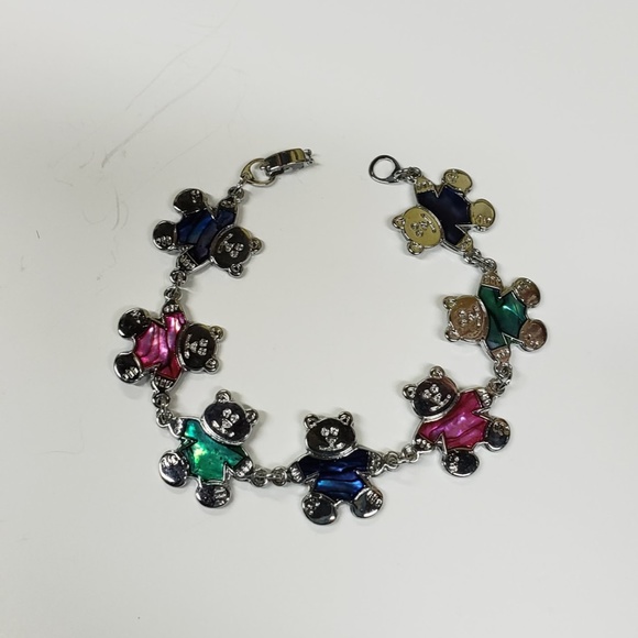 Paua Shell Teddy Bear Bracelets - Picture 2 of 3